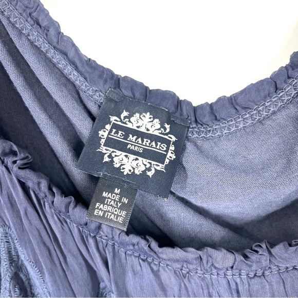 Le Marais Paris 100% Silk Blue Blouse Size M - Picture 8 of 9